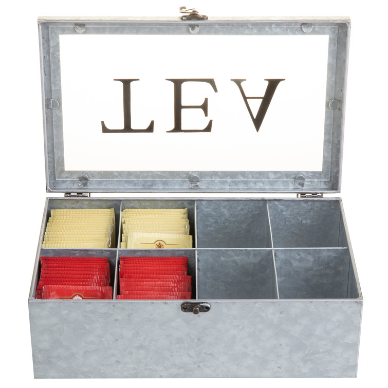 MyGift 8 Slot Galvanized Metal Tea Bag Box Wayfair Canada